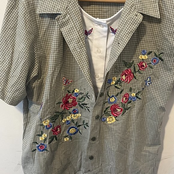 BOBBIE BROOKS | Women's Short Sleeve Button Down Top Multicolour Size Small - Picture 9 of 11